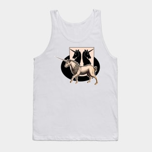 Vintage traditional unicorn on coat of arms. Tank Top